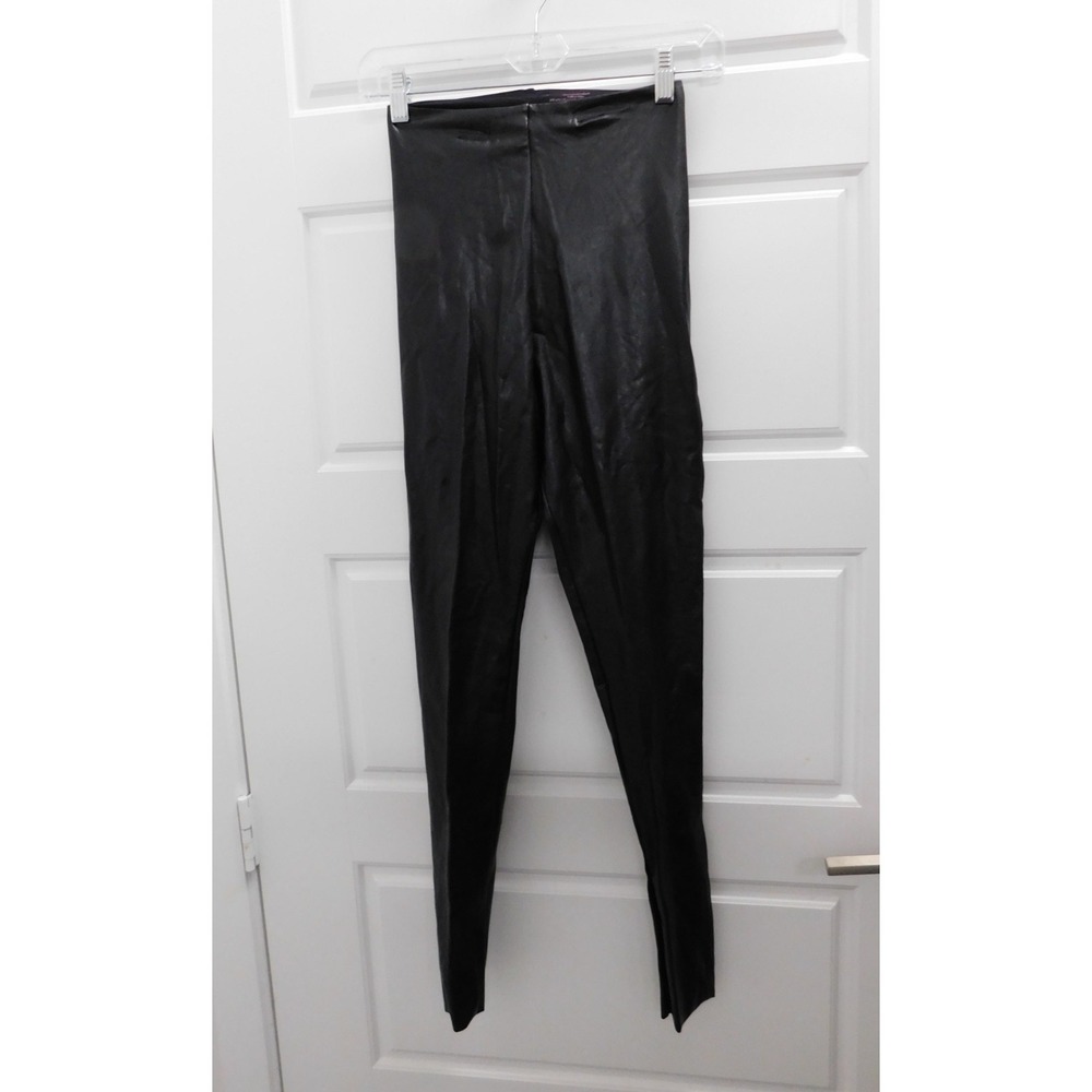 Commando Black Faux Leather Stretch Leggings sz S